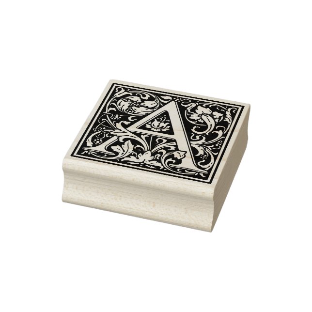 William Morris Letter A Monogram Rubber Stamp (Stamp)