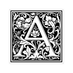 William Morris Letter A Victorian Floral Stamp