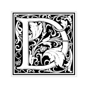 William Morris Letter D Victorian Floral Stamp