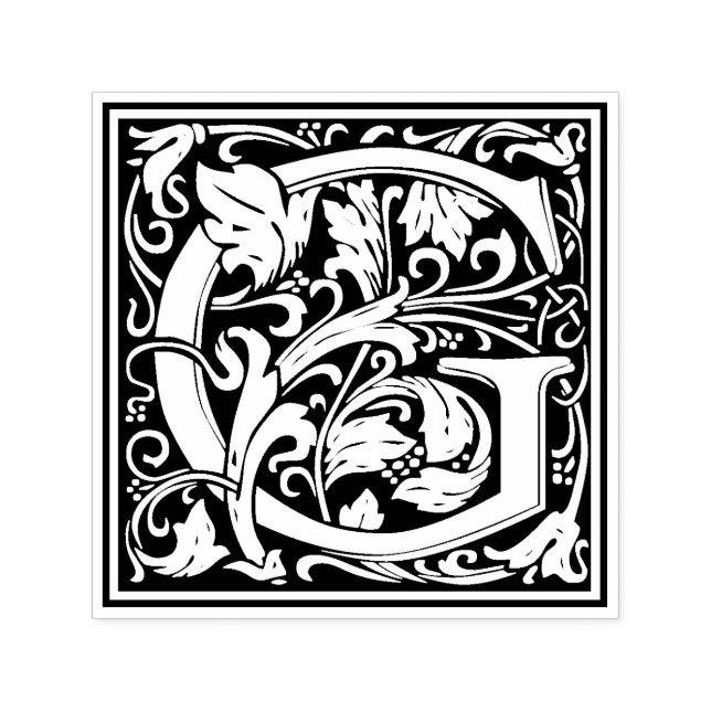William Morris Letter G Victorian Floral Stamp (Design)