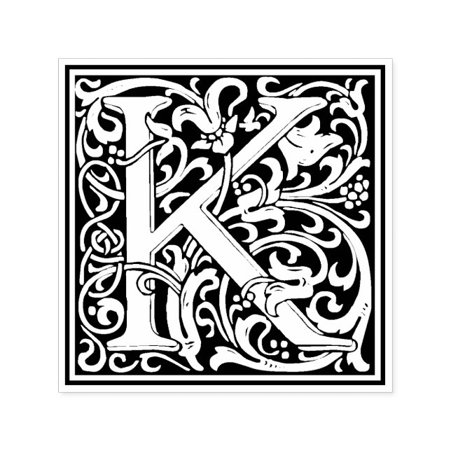 William Morris Letter K Victorian Floral Stamp (Design)