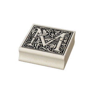 William Morris Letter M Rubber Stamp