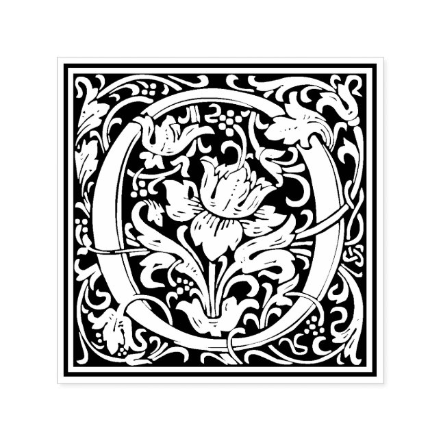 William Morris Letter O Victorian Floral Stamp (Design)