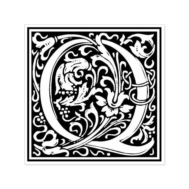 William Morris Letter Q Victorian Floral Stamp (Design)