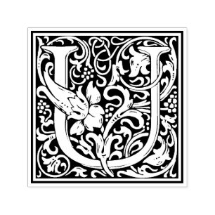 William Morris Letter U Victorian Floral Stamp