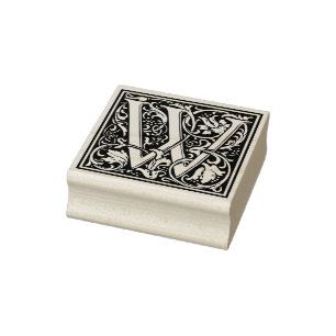 William Morris Letter W Rubber Stamp