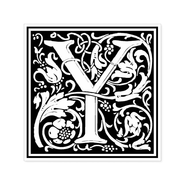 William Morris Letter Y Victorian Floral Stamp (Design)