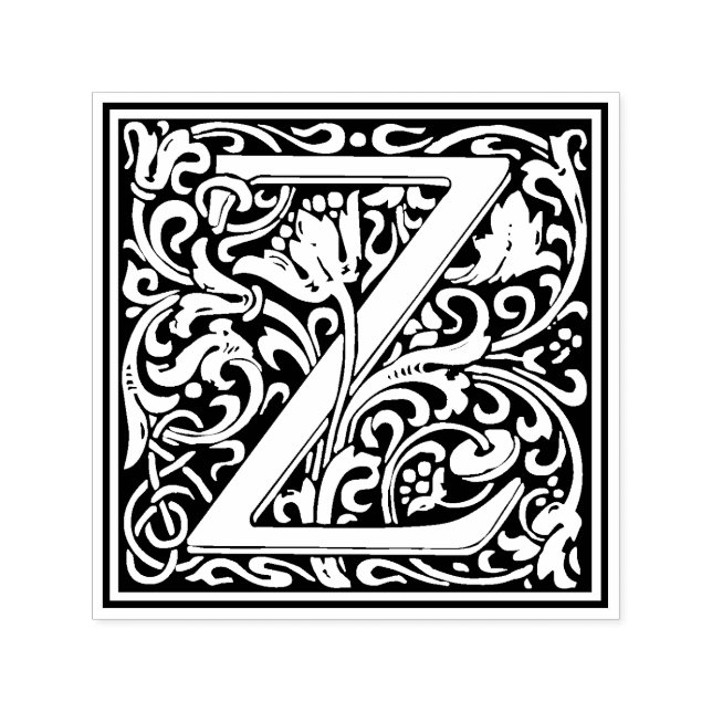 William Morris Letter Z Victorian Floral Stamp (Design)