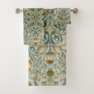 William Morris Lily and Pomegranate Floral pattern Bath Towel Set