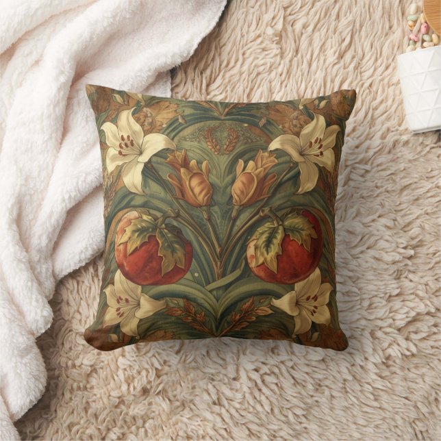 William Morris Lily and Pomegranate Floral pattern Cushion (Blanket)