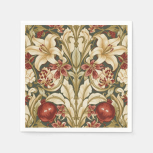 William Morris Lily and Pomegranate Floral pattern Napkin