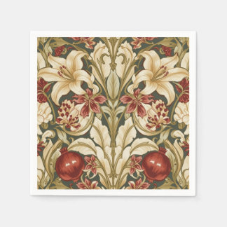 William Morris Lily and Pomegranate Floral pattern Napkin