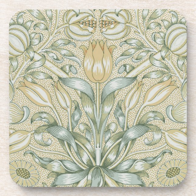 William Morris Lily and Pomegranate Flower Classic Coaster (Front)