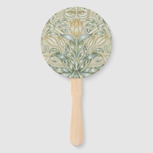 William Morris Lily and Pomegranate Flower Classic Hand Fan (Front)