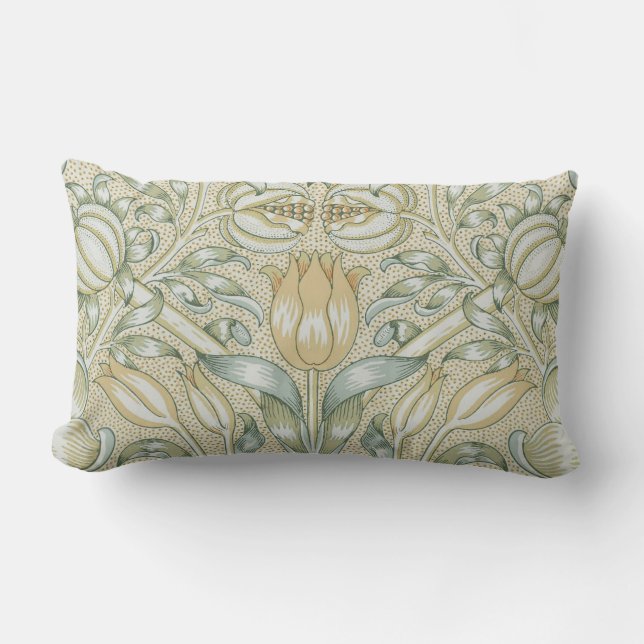 William Morris Lily and Pomegranate Flower Classic Lumbar Cushion (Front)