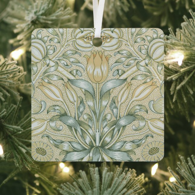 William Morris Lily and Pomegranate Flower Classic Metal Tree Decoration (Insitu)