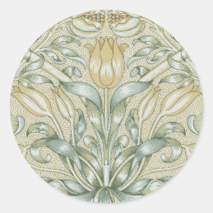 William Morris Lily and Pomegranate Flower Classic Round Sticker
