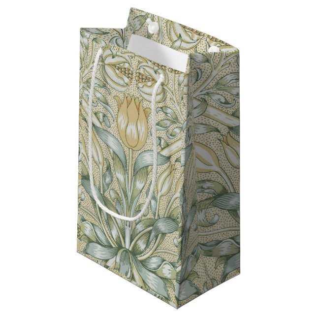 William Morris Lily and Pomegranate Flower Classic Small Gift Bag (Front Angled)