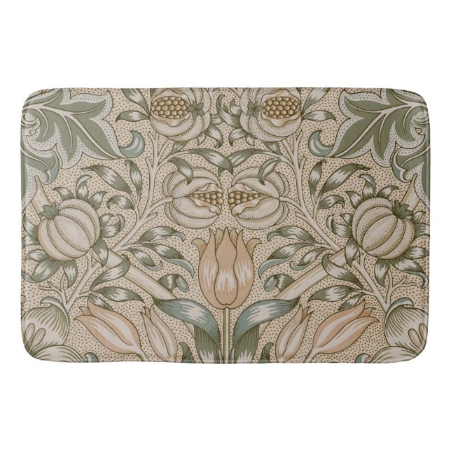 William Morris Lily and Pomegranate Flower Pattern Bath Mat (Front)