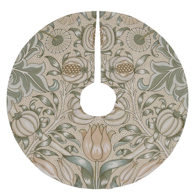 William Morris Lily and Pomegranate Flower Pattern Brushed Polyester Tree Skirt (Front)