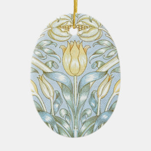 William Morris Lily and Pomegranate Flower Pattern Ceramic Tree Decoration