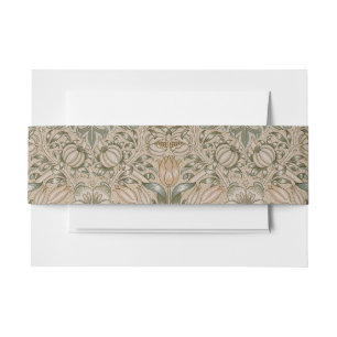 William Morris Lily and Pomegranate Flower Pattern Invitation Belly Band