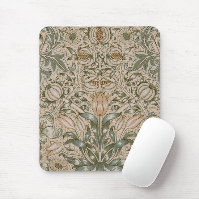 William Morris Lily and Pomegranate Flower Pattern Mouse Mat (With Mouse)