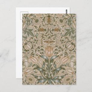 William Morris Lily and Pomegranate Flower Pattern Postcard