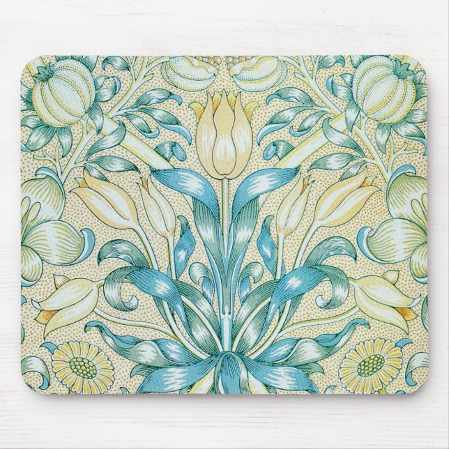 William Morris Lily and Pomegranate Pattern Mouse Mat (Front)