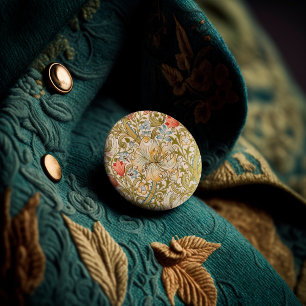 William Morris Lily Art Nouveau 3 Cm Round Badge