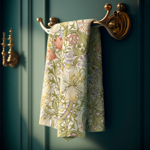 William Morris Lily Art Nouveau Floral Bath Towel