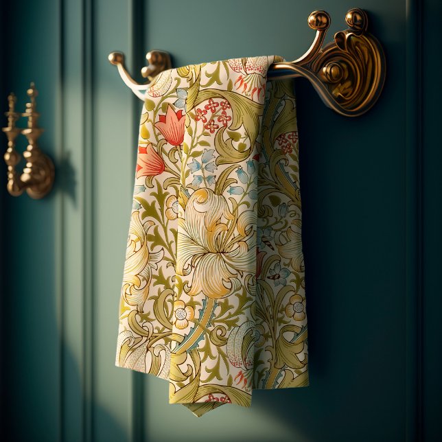 William Morris Lily Art Nouveau Floral Bath Towel Set (Creator Uploaded)