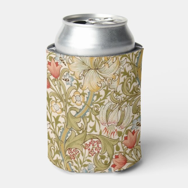 William Morris Lily Art Nouveau Floral Can Cooler (Can Front)