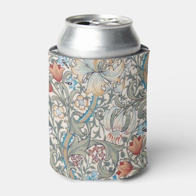 William Morris Lily Art Nouveau Floral Can Cooler (Can Front)
