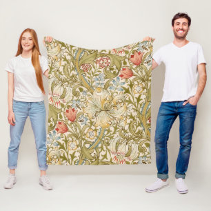 William Morris Lily Art Nouveau Floral Pattern Fleece Blanket