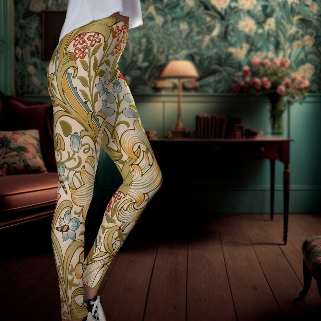William Morris Lily Art Nouveau Floral Pattern Leggings (Creator Uploaded)