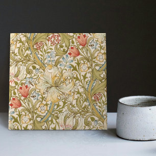 William Morris Lily Art Nouveau Floral Pattern Tile