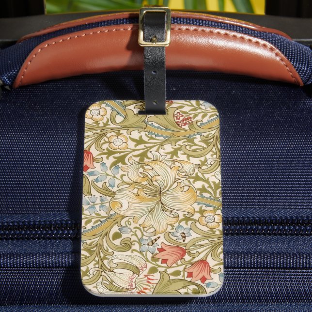 William Morris Lily Art Nouveau Luggage Tag (Front Insitu 2)