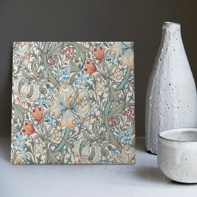 William Morris Lily Seamless Floral Pattern Tile (Creator Uploaded)
