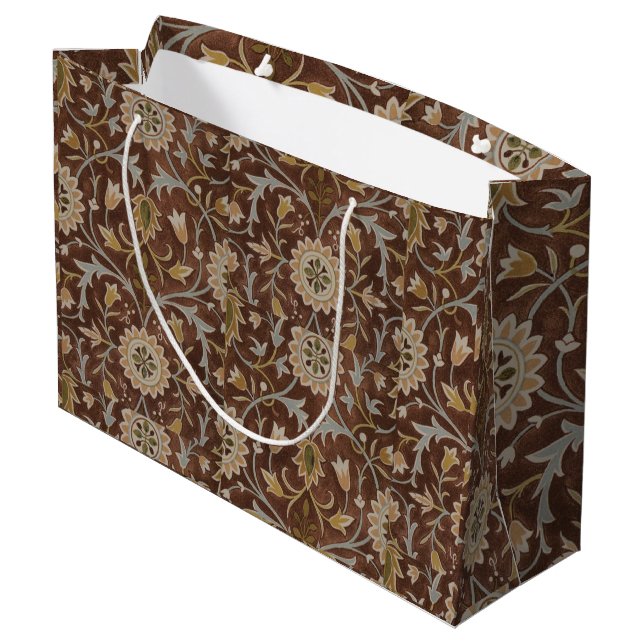 William Morris Little Flower Carpet Large Gift Bag (Back Angled)