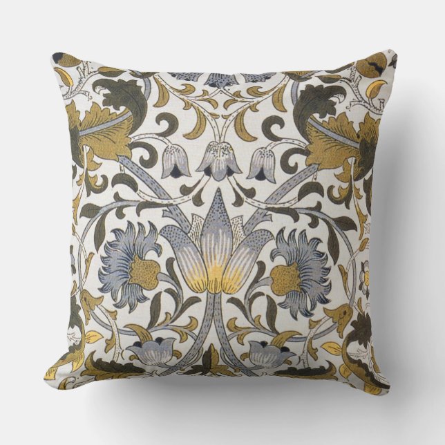 William Morris Lodden floral flower Cushion (Front)
