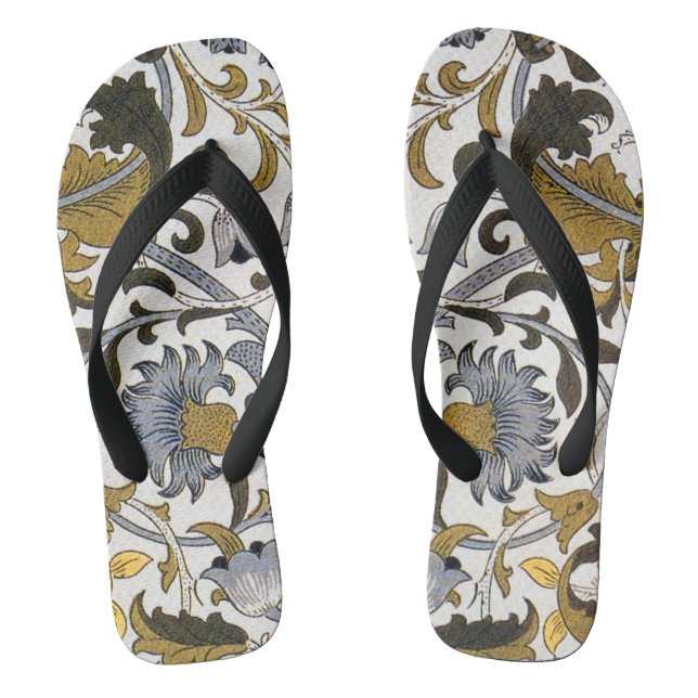 William Morris Lodden floral flower Flip Flops (Footbed)