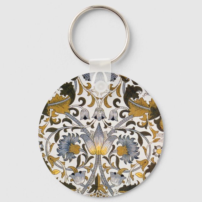 William Morris Lodden floral flower Key Ring (Front)