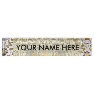 William Morris Lodden floral flower Nameplate
