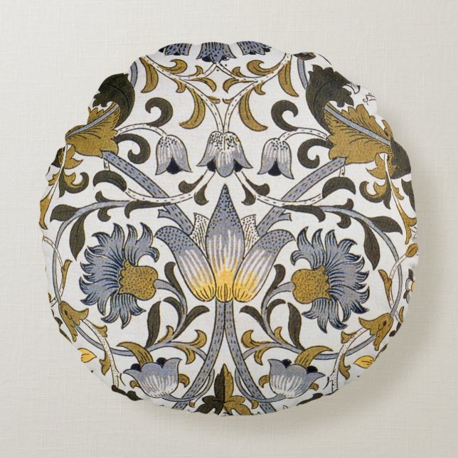 William Morris Lodden floral flower Round Cushion (Front)