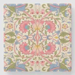 William Morris Lodden floral flower wallpaper Stone Coaster