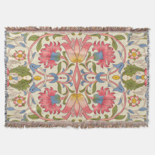 William Morris Lodden floral flower wallpaper Throw Blanket