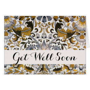 William Morris Lodden Floral Pattern: Blue Gold