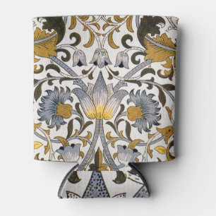 William Morris Lodden Floral Pattern: Blue Gold Can Cooler