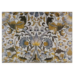 William Morris Lodden Floral Pattern: Blue Gold Cutting Board